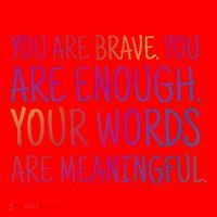 You Are Brave You Are Enough Inspirational Quote Santa Hat thumb 1
