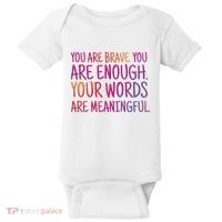 You Are Brave You Are Enough Inspirational Quote Baby Bodysuit thumb 0