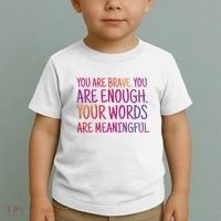 You Are Brave You Are Enough Inspirational Quote Toddler T-Shirt thumb 2
