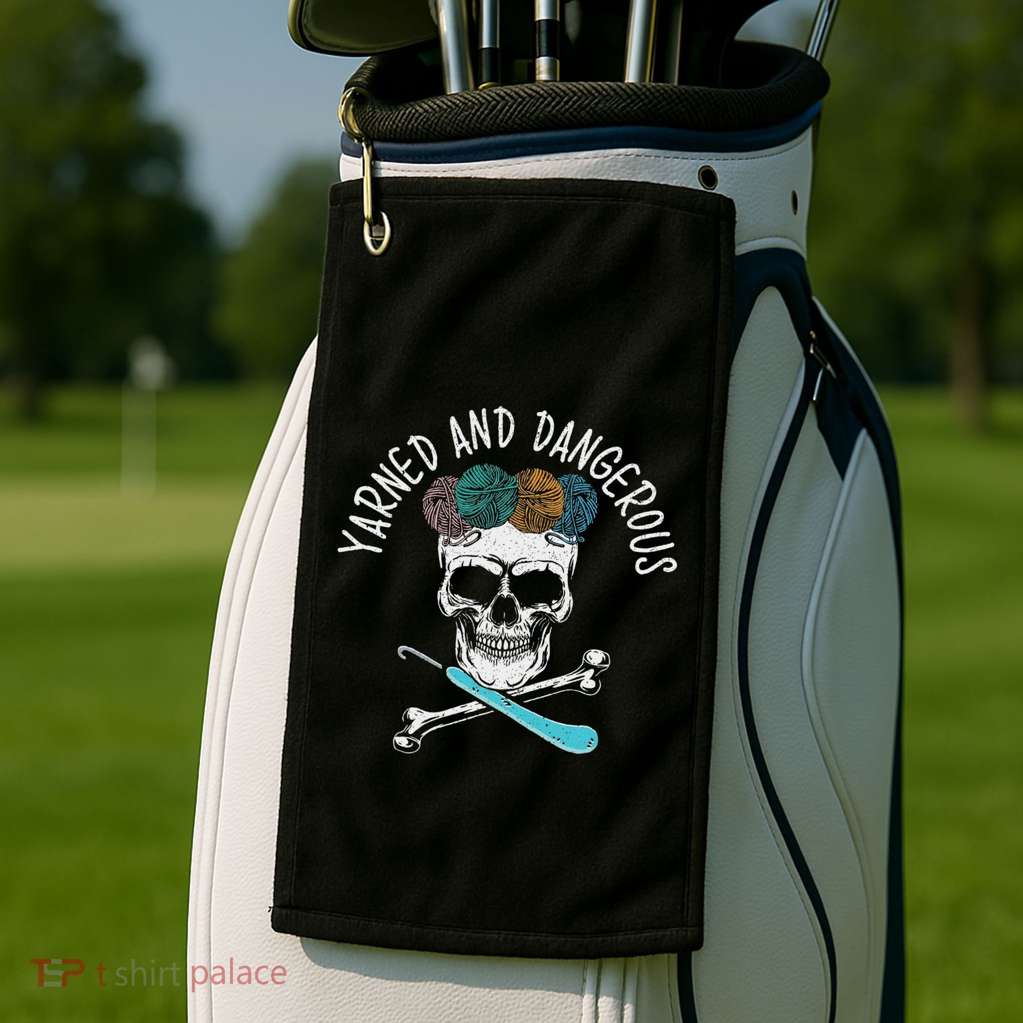 Yarned And Dangerous Crochet Crocheting Yarn Collector Golf Towel