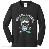 Yarned And Dangerous Crochet Crocheting Yarn Collector Kids Long Sleeve Shirt thumb 0