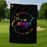 You Are Enough Kindness Quote Golf Towel thumb 1