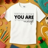 You Are Enough Inspiring Quote Kids T-Shirt thumb 3