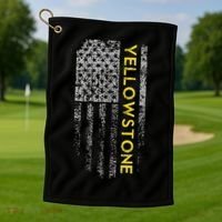 Yellowstone American Flag Golf Towel thumb 1