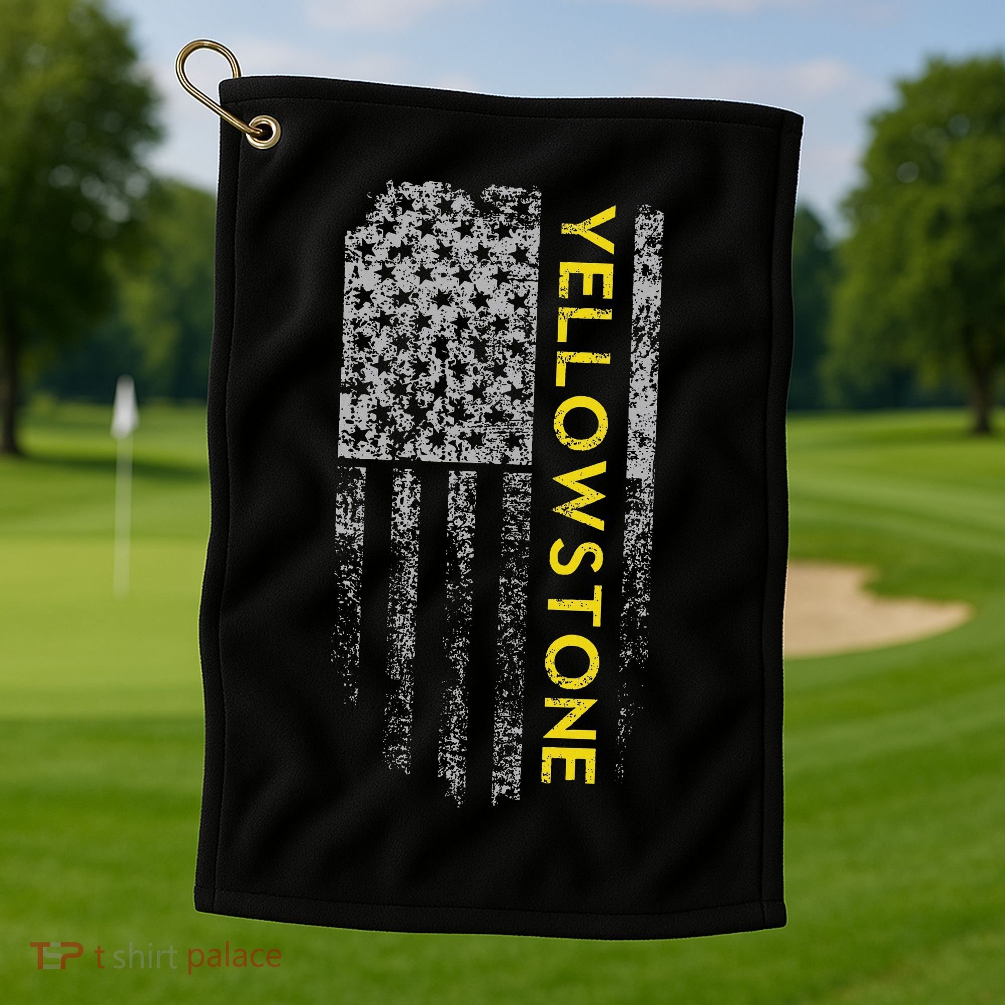 Yellowstone American Flag Golf Towel