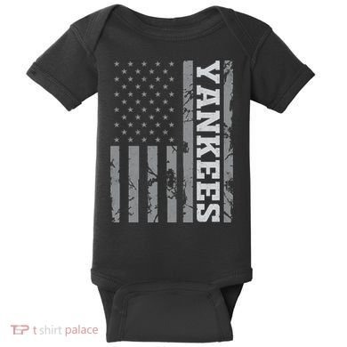 Yankee American Flag Baby Bodysuit