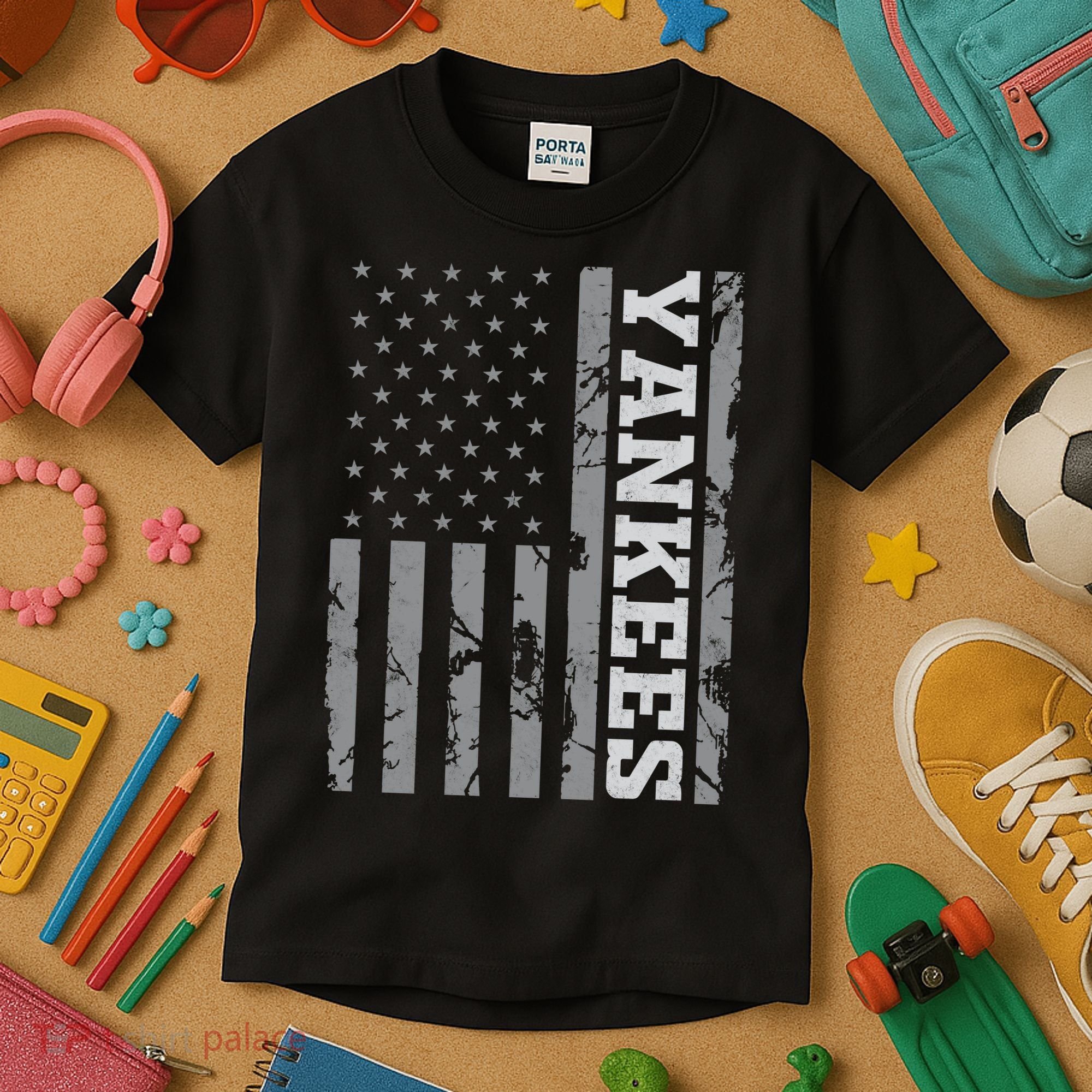 Yankee American Flag Kids T-Shirt