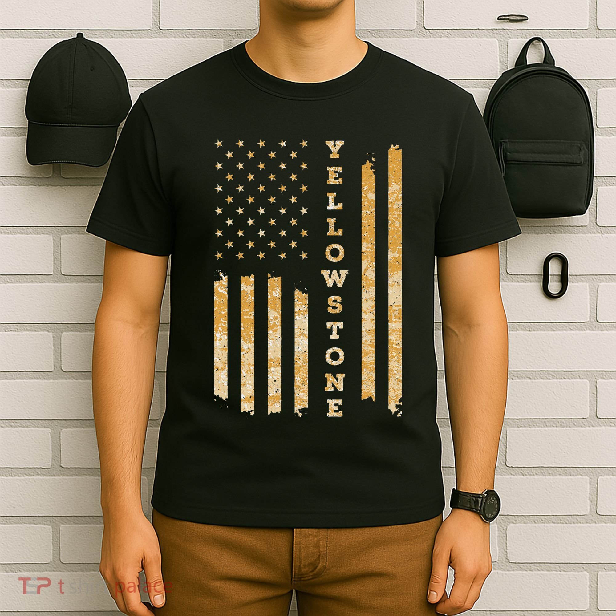 Yellowstone American Flag – Usa National Park T-Shirt