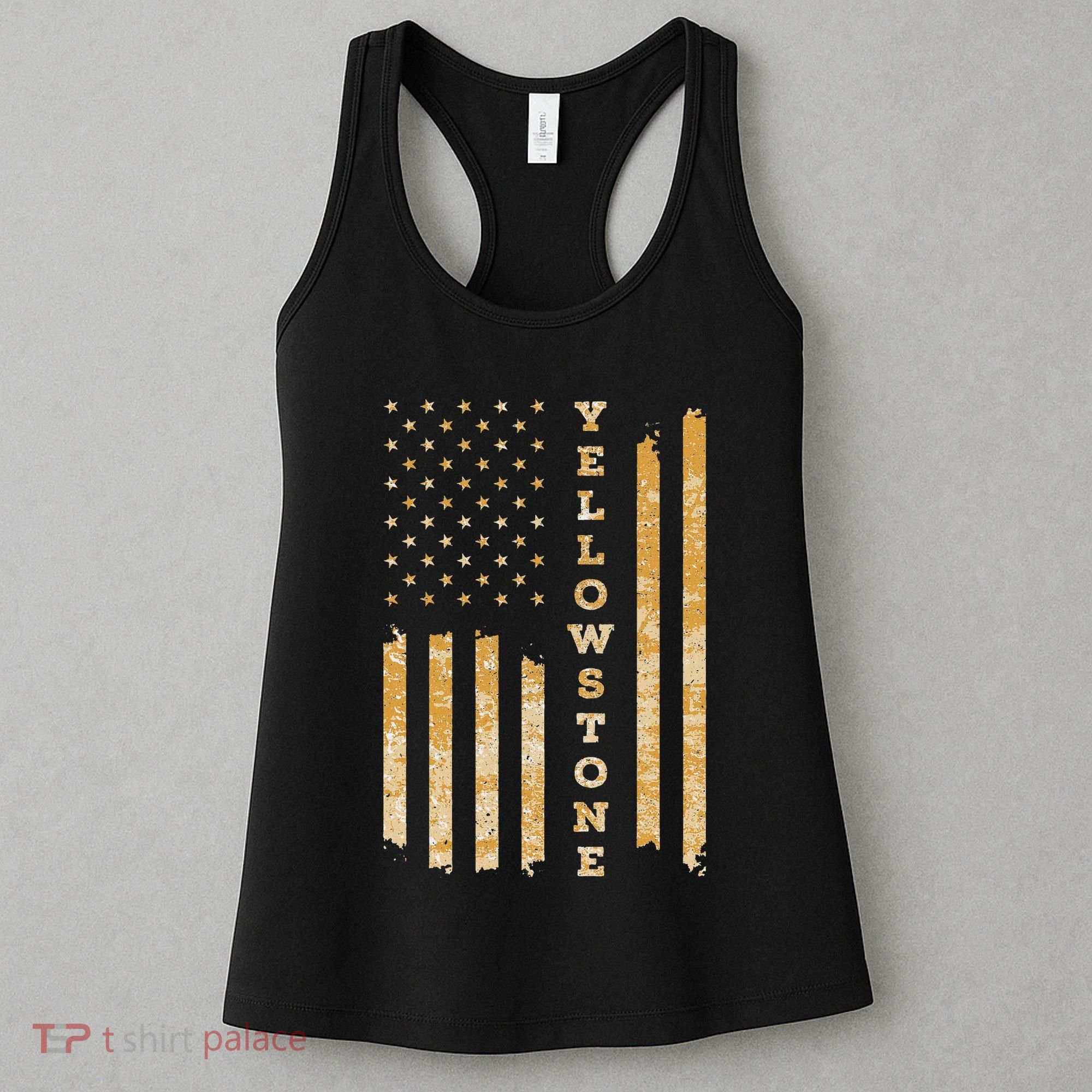 Yellowstone American Flag – Usa National Park Women's Tank Top