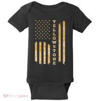 Yellowstone American Flag – Usa National Park Baby Bodysuit thumb 0