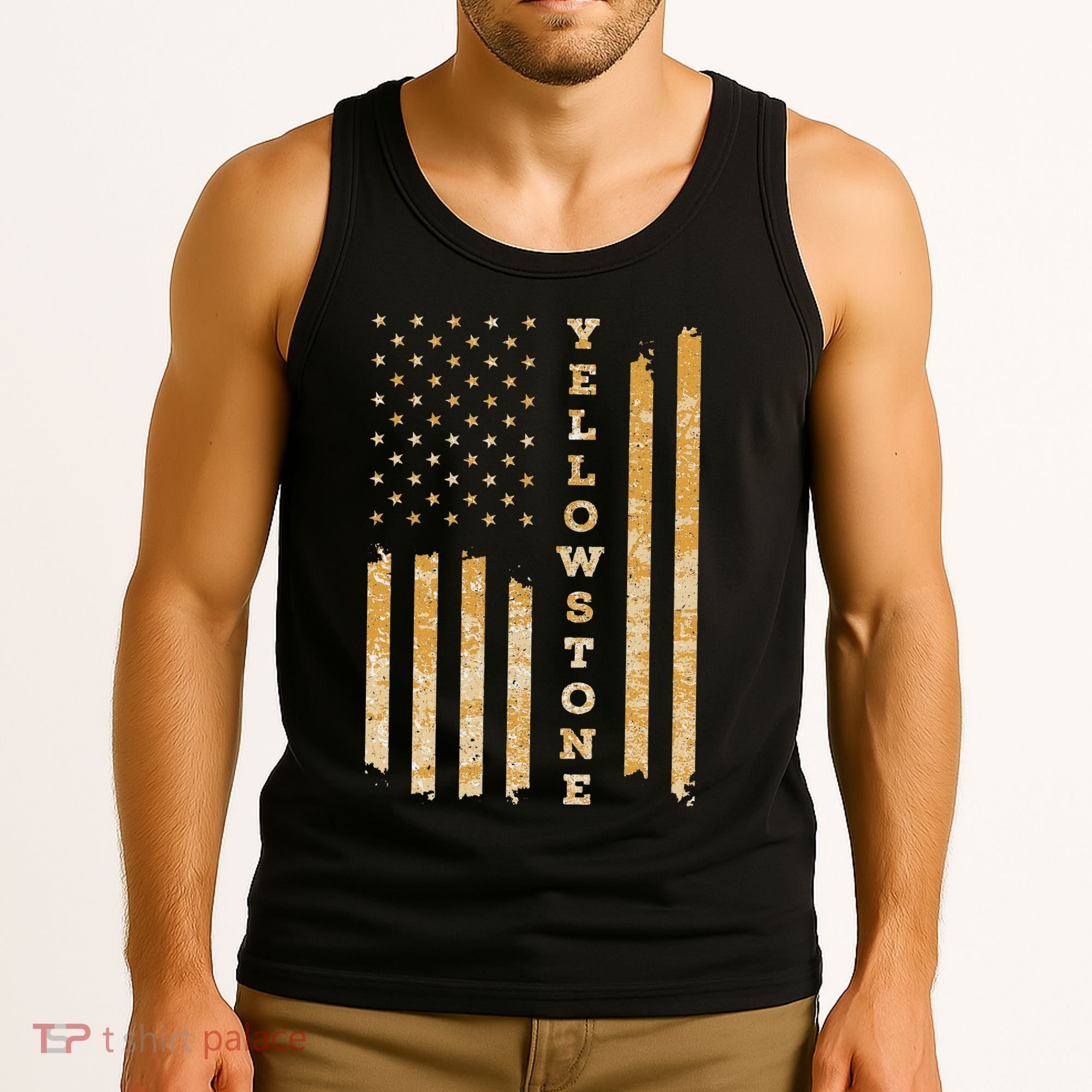 Yellowstone American Flag – Usa National Park Tank Top