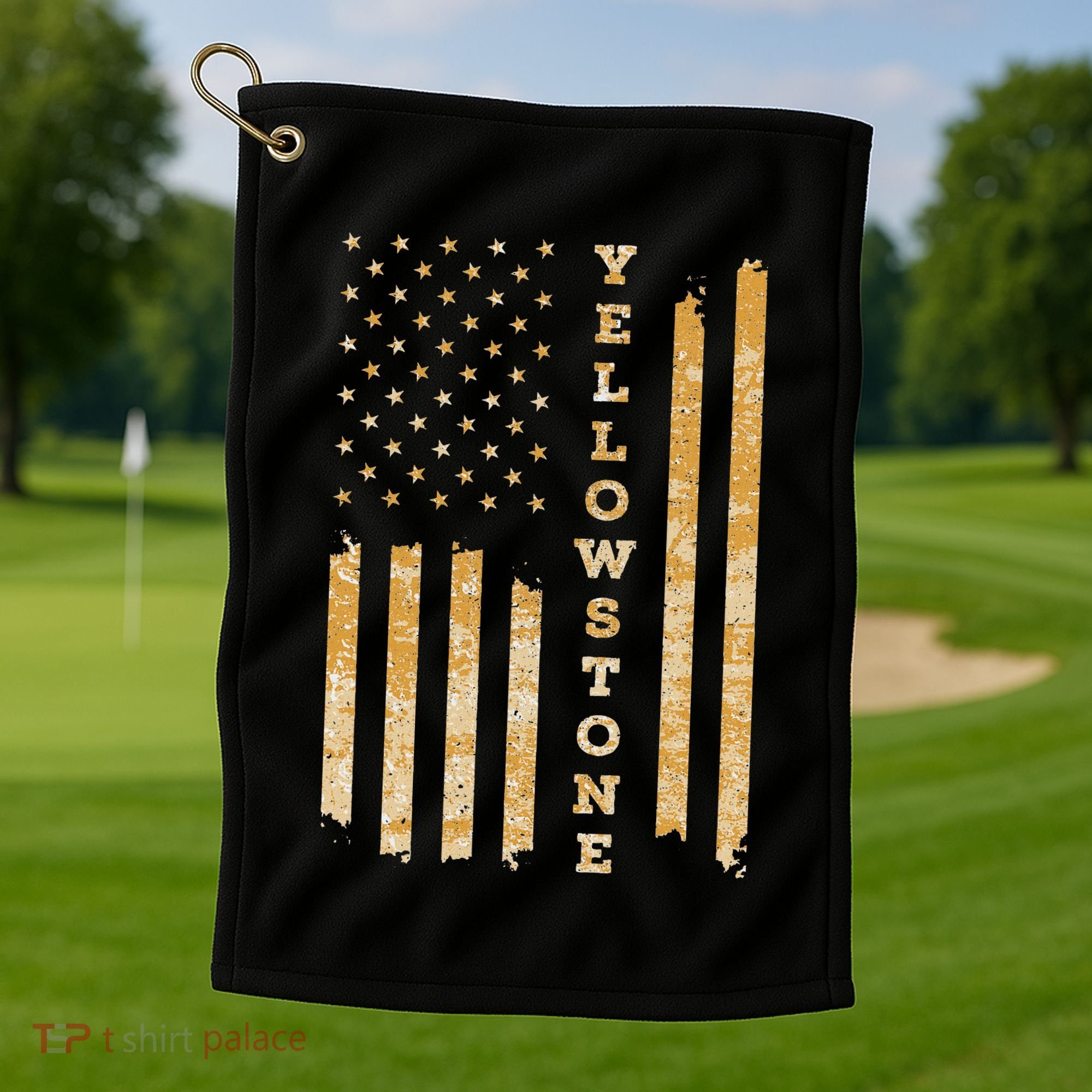 Yellowstone American Flag – Usa National Park Golf Towel