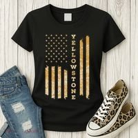 Yellowstone American Flag – Usa National Park Women's T-Shirt thumb 3