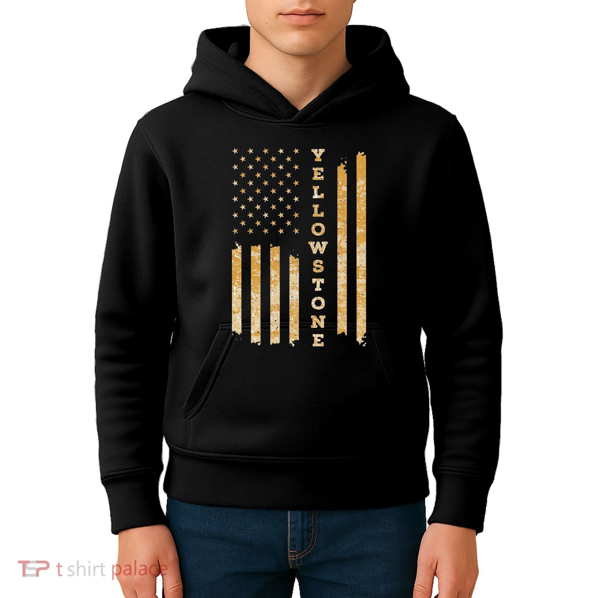 Yellowstone American Flag – Usa National Park Kids Hoodie