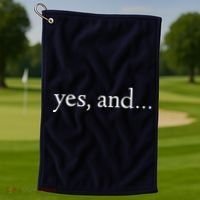 Yes And! Funny Improv Acting & Comedy Gift Golf Towel thumb 1