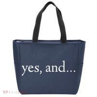Yes And! Funny Improv Acting & Comedy Gift Tote Bag thumb 0