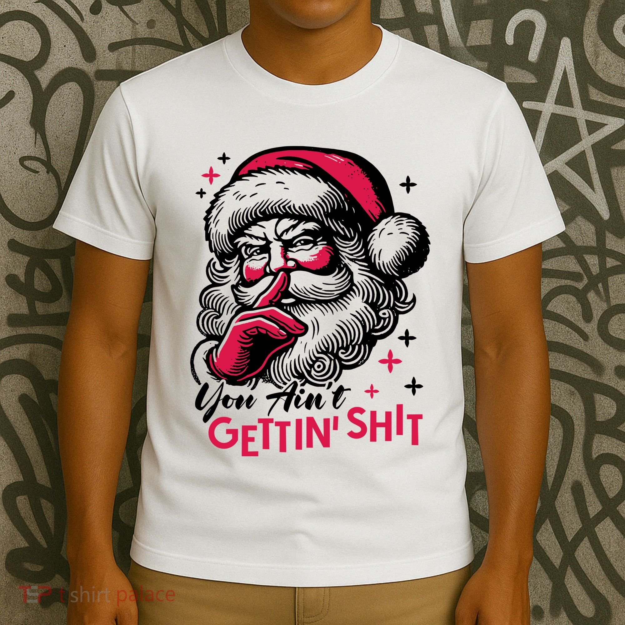 You Aint Gettin Shit Funny Santa T-Shirt