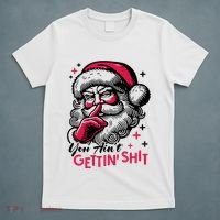 You Aint Gettin Shit Funny Santa T-Shirt thumb 5