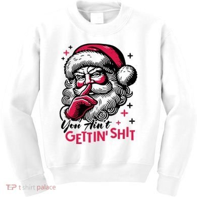 You Aint Gettin Shit Funny Santa Kids Sweatshirt