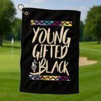 Young Gifted & Black African Pride Golf Towel thumb 1