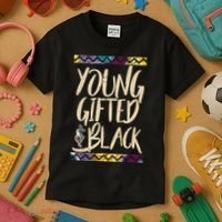 Young Gifted & Black African Pride Kids T-Shirt thumb 3