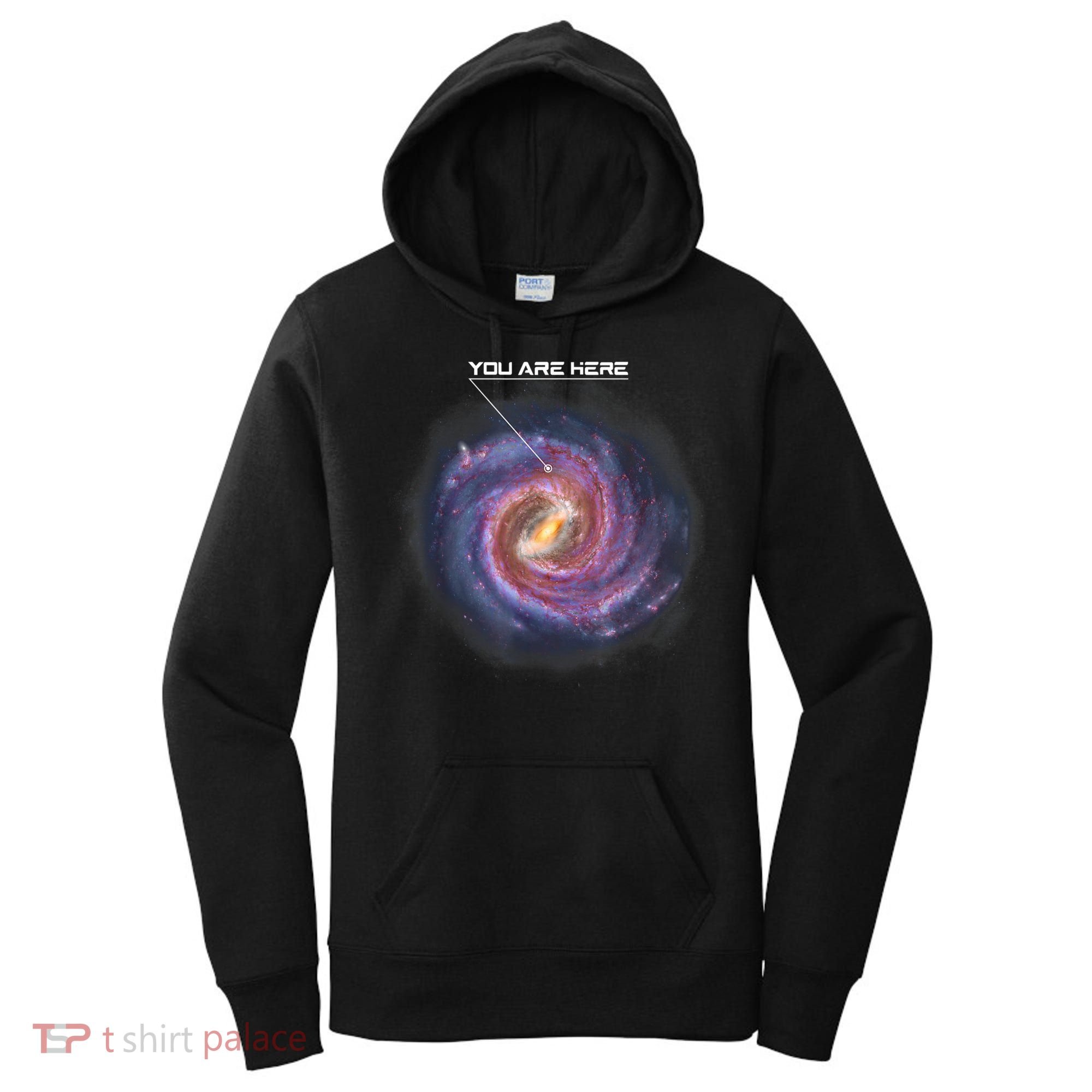You Are Here Astronomy Milky Way Solar System Galaxy Space Women's Hoodie