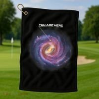You Are Here Astronomy Milky Way Solar System Galaxy Space Golf Towel thumb 1