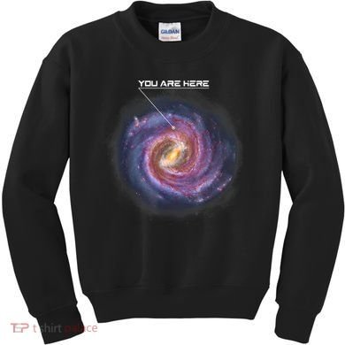 You Are Here Astronomy Milky Way Solar System Galaxy Space Kids Sweatshirt