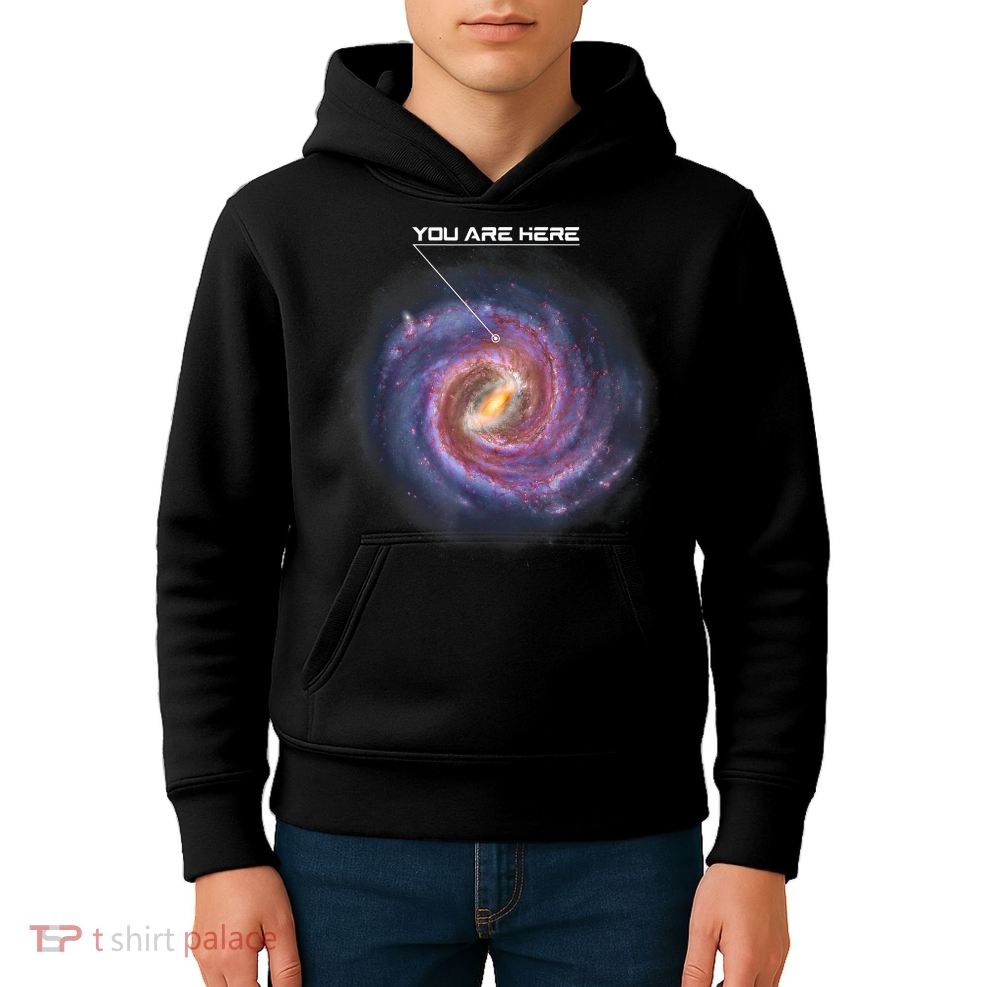 You Are Here Astronomy Milky Way Solar System Galaxy Space Kids Hoodie