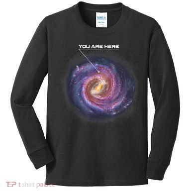 You Are Here Astronomy Milky Way Solar System Galaxy Space Kids Long Sleeve Shirt