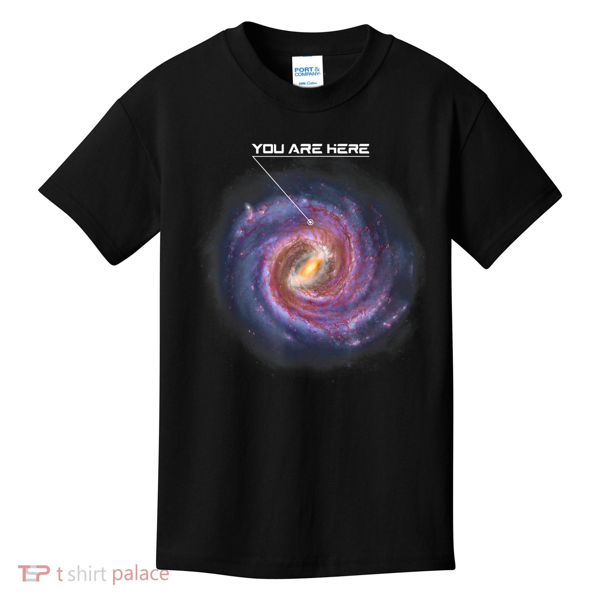 You Are Here Astronomy Milky Way Solar System Galaxy Space Kids T-Shirt