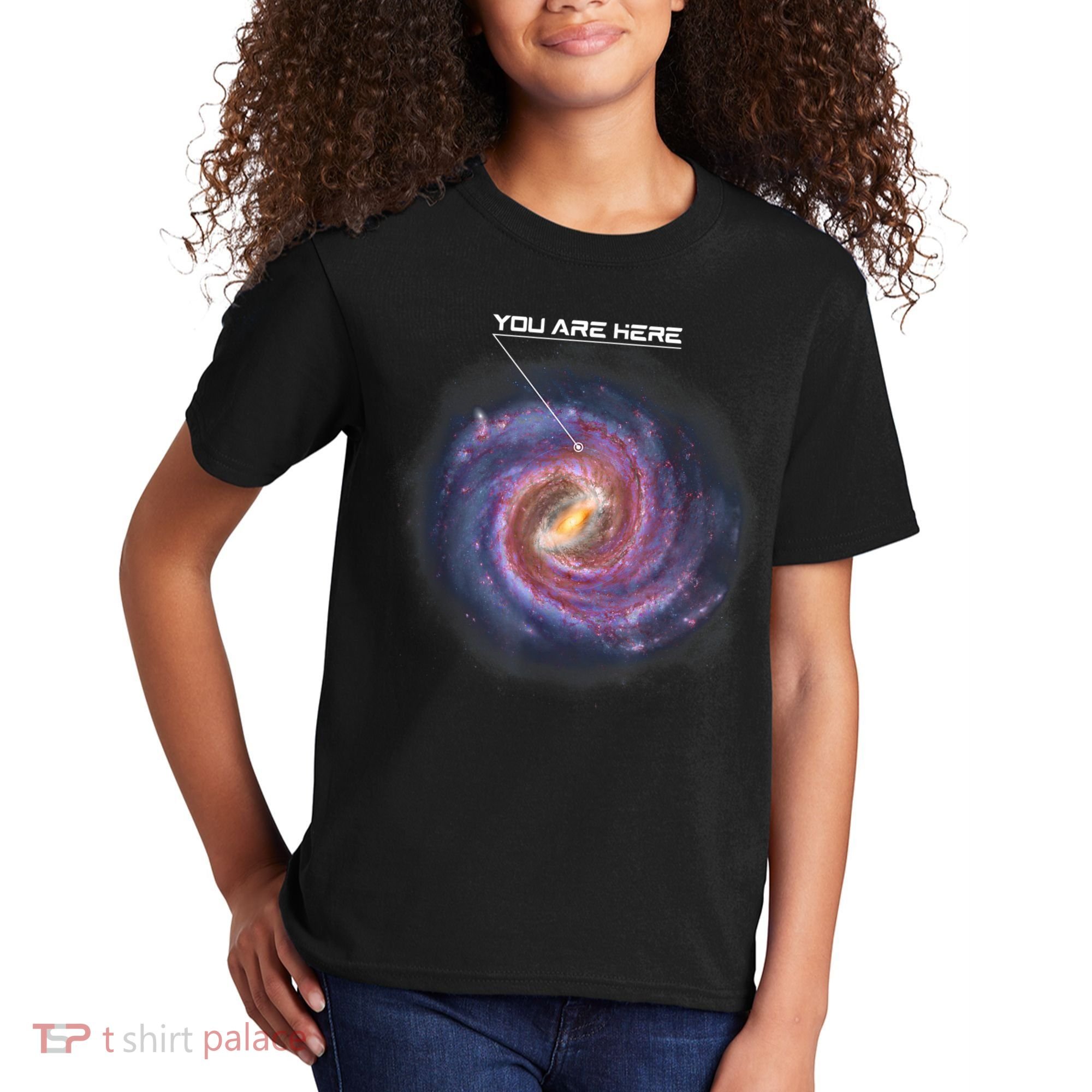 You Are Here Astronomy Milky Way Solar System Galaxy Space Kids T-Shirt