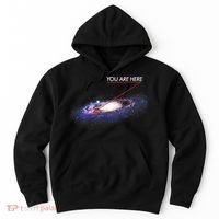 YOU ARE HERE Milky Way Galaxy Funny Outerspace Astronomy Hoodie thumb 0