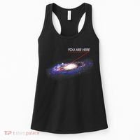 YOU ARE HERE Milky Way Galaxy Funny Outerspace Astronomy Women's Tank Top thumb 0