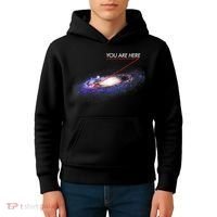 YOU ARE HERE Milky Way Galaxy Funny Outerspace Astronomy Kids Hoodie thumb 4