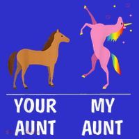 Your Aunt Horse My Aunt Unicorn Funny Long Sleeve Shirt thumb 2