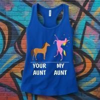 Your Aunt Horse My Aunt Unicorn Funny Women's Tank Top thumb 3