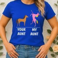 Your Aunt Horse My Aunt Unicorn Funny Women's T-Shirt thumb 2
