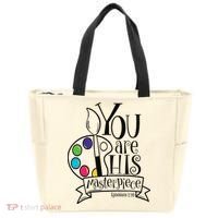 You Are His Masterpiece Christian Tote Bag thumb 0