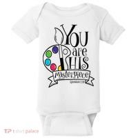 You Are His Masterpiece Christian Baby Bodysuit thumb 0