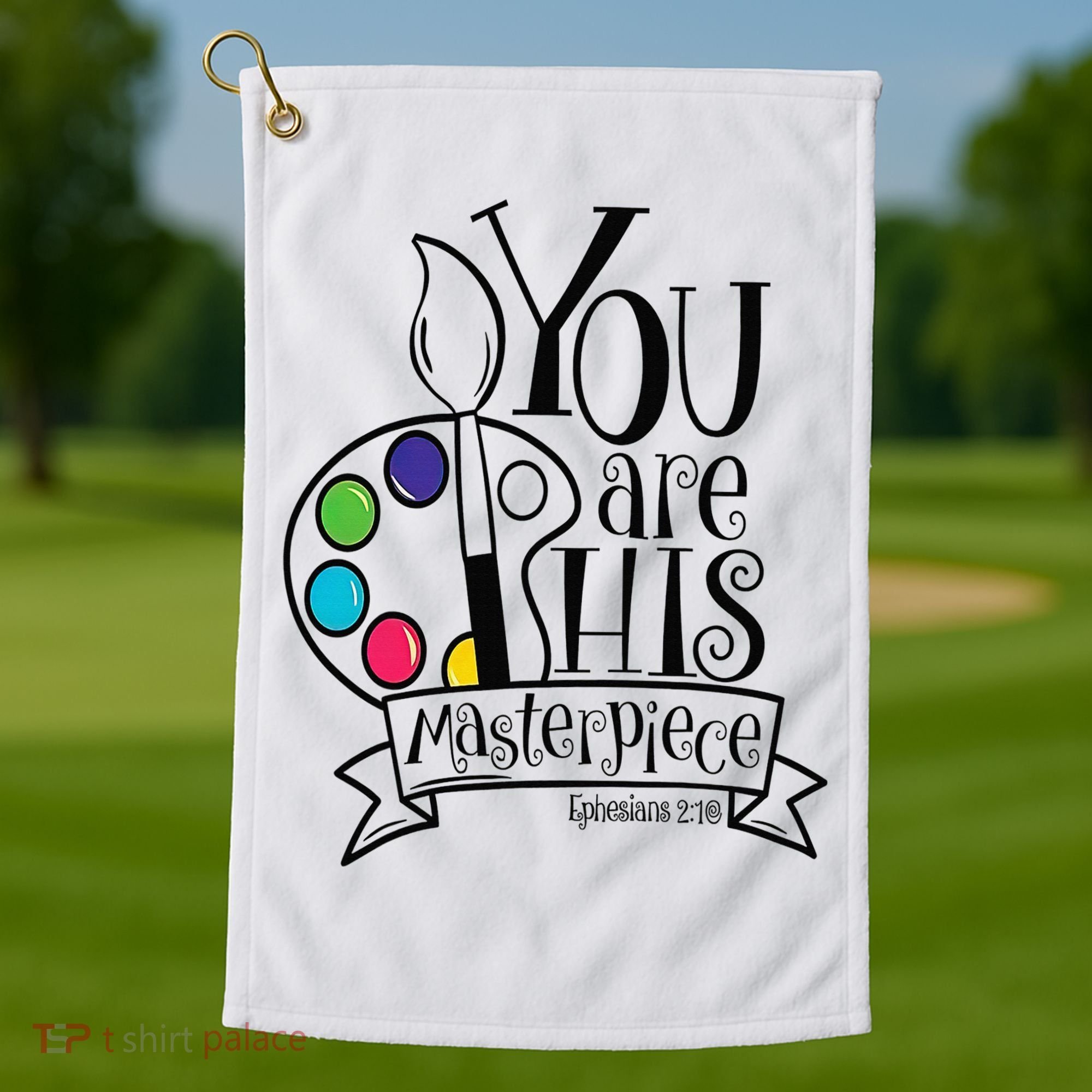 You Are His Masterpiece Christian Golf Towel