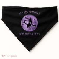 Yes Actually I Can Drive A Stick Halloween 2022 USA-Made Doggie Bandana thumb 0