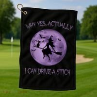 Yes Actually I Can Drive A Stick Halloween 2022 Golf Towel thumb 1