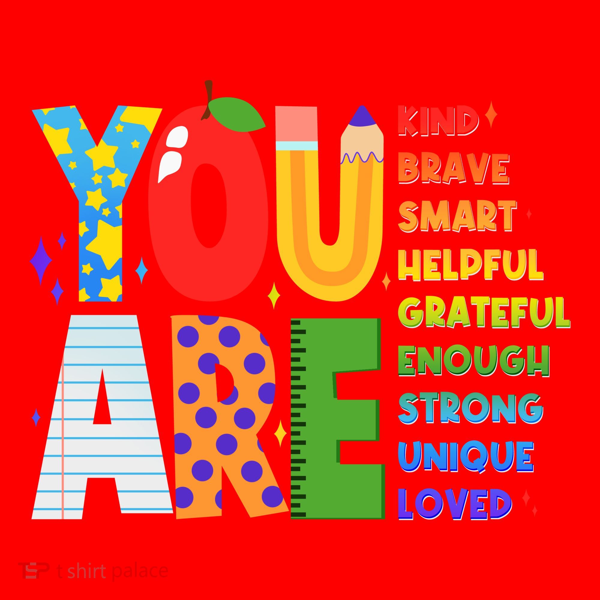 You Are Kind Unique Loved School Teacher Life Santa Hat