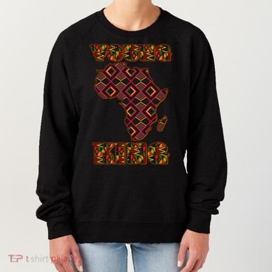 Young African King African Cloth Pattern Celebrating Black History Women's Sweatshirt