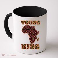 Young African King African Cloth Pattern Celebrating Black History Coffee Mug thumb 0