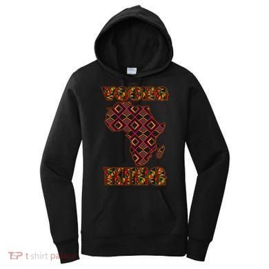 Young African King African Cloth Pattern Celebrating Black History Women's Hoodie