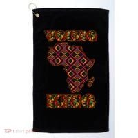 Young African King African Cloth Pattern Celebrating Black History Golf Towel thumb 0