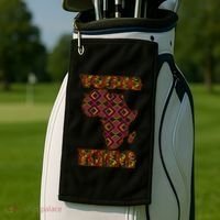 Young African King African Cloth Pattern Celebrating Black History Golf Towel thumb 2