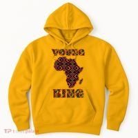 Young African King African Cloth Pattern Celebrating Black History Hoodie thumb 0
